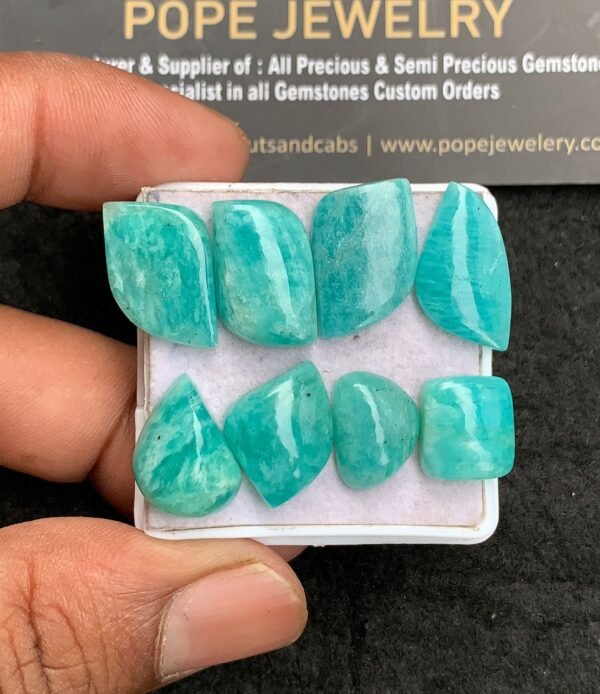 Natural Amazonite Gemstone Smooth Fancy Shape Cabochon High Quality Loose Gemstones For Jewelry Making 10-20 MM Size 8 Pcs V3466