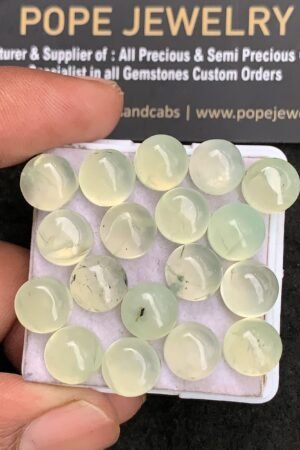 Natural Prehnite Gemstone Smooth Round Shape Cabochon Amazing & High Quality Loose Gemstones For Jewelry Making 9 MM Size 18 Pcs V3476