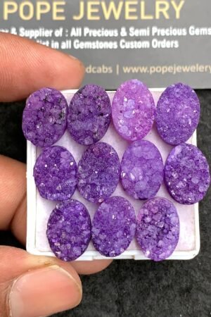 Natural Purple Agate Gemstone Smooth Oval Shape Cabochon High Quality Loose Gemstones For Jewelry Making 14x10 MM Size 11 Pcs V3514