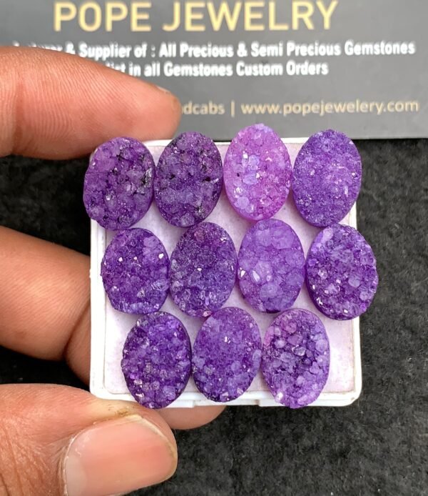Natural Purple Agate Gemstone Smooth Oval Shape Cabochon High Quality Loose Gemstones For Jewelry Making 14x10 MM Size 11 Pcs V3514