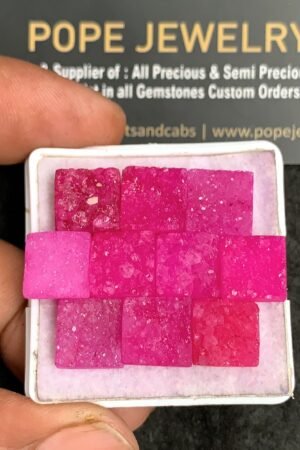 Natural Pink Agate Gemstone Smooth Cushion Shape Cabochon High Quality Loose Gemstones For Jewelry Making 10 MM Size 10 Pcs V3531