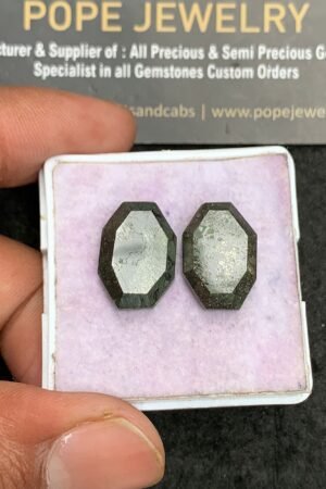 Natural Golden Obsidian Gemstone Step Cut Hexagon Shape Cabochon High Quality Loose Gemstones For Jewelry Making 17x12 MM Size 2 Pcs V3550