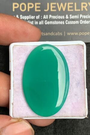 Natural Green Onyx Gemstone Smooth Oval Shape Cabochon High Quality Loose Gemstones For Jewelry Making 38x25x4 MM Size V3601