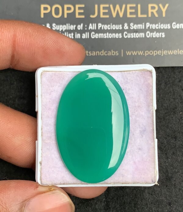 Natural Green Onyx Gemstone Smooth Oval Shape Cabochon High Quality Loose Gemstones For Jewelry Making 38x25x4 MM Size V3601