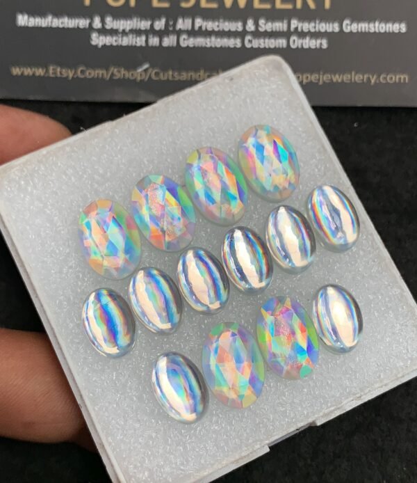 Mystic Rainbow Quartz Gemstone Smooth Oval Shape Cabochon High Quality Loose Gemstone Wholesalegems 12-14 MM Size V2645 - Image 2