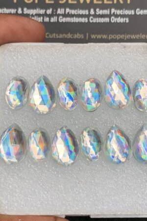 Mystic Rainbow Quartz Gemstone Smooth Mix Shape Cabochon High Quality Loose Gemstone Wholesalegems 12-14 MM Size 12 Pcs V2646