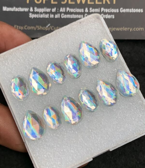 Mystic Rainbow Quartz Gemstone Smooth Mix Shape Cabochon High Quality Loose Gemstone Wholesalegems 12-14 MM Size 12 Pcs V2646 - Image 2