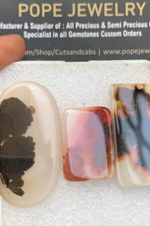 Natural Dendrite Quartz Gemstone Smooth Mix Shape Cabochon High Quality Loose Gemstones For Jewelry Making 25-42 MM Size 3 Pc V3685
