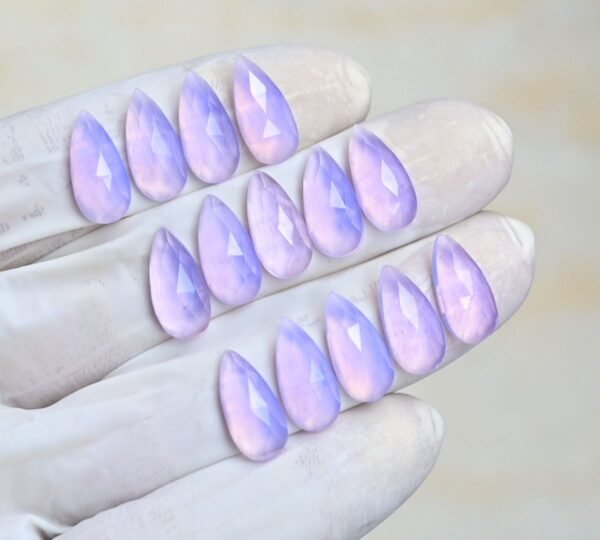 Natural Lavender Quartz Gemstone Rose Cut Pear Shape Cabochon High Quality Loose Gemstones For Jewelry Making 15x7 MM Size 14 Pcs V4195 - Image 2