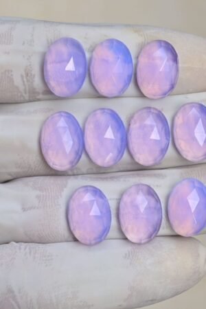Natural Lavender Quartz Gemstone Rose Cut Oval Shape Cabochon High Quality Loose Gemstones For Jewelry Making 14x10 MM Size 10 Pcs V4197