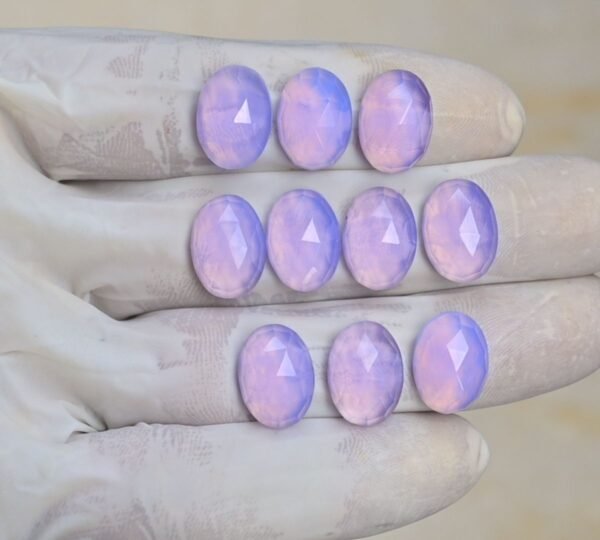 Natural Lavender Quartz Gemstone Rose Cut Oval Shape Cabochon High Quality Loose Gemstones For Jewelry Making 14x10 MM Size 10 Pcs V4197