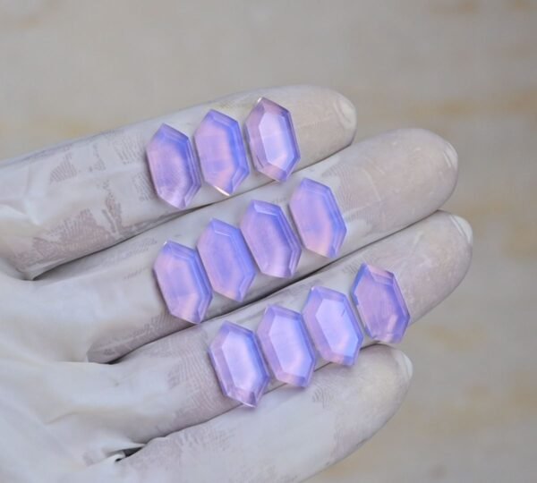 Natural Lavender Quartz Gemstone Step Cut Hexagon Shape Cabochon High Quality Loose Gemstones For Jewelry Making 16x8 MM Size 11 Pcs V4198 - Image 2