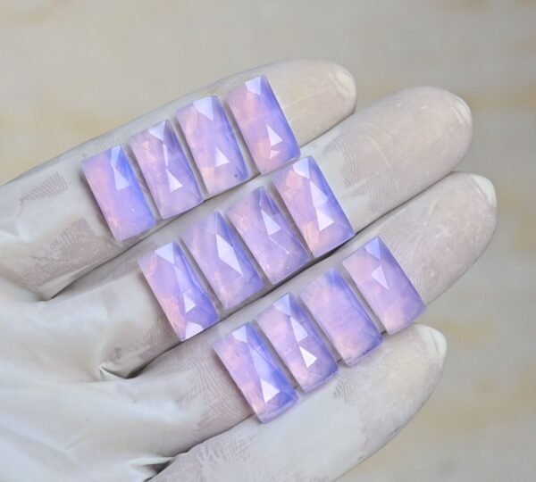 Natural Lavender Quartz Gemstone Rose Cut Rectangle Shape Cabochon High Quality Loose Gemstones For Jewelry Making 16x8 MM Size 12 Pcs V4199 - Image 2