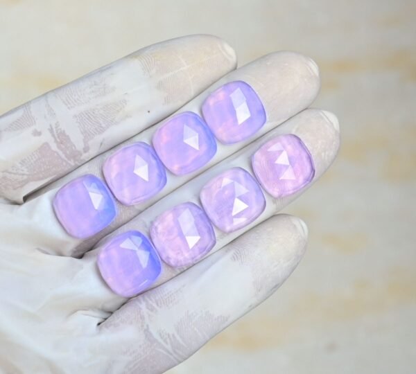 Natural Lavender Quartz Gemstone Rose Cut Cushion Shape Cabochon High Quality Loose Gemstones For Jewelry Making 14 MM Size 8 Pcs V4201 - Image 2