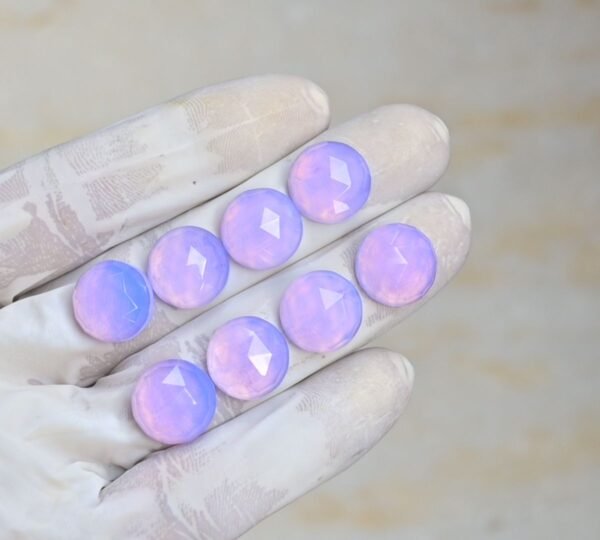 Natural Lavender Quartz Gemstone Rose Cut Round Shape Cabochon High Quality Loose Gemstones For Jewelry Making 14 MM Size 8 Pcs V4202 - Image 2