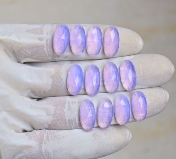 Natural Lavender Quartz Gemstone Rose Cut Oval Shape Cabochon High Quality Loose Gemstones For Jewelry Making 16x8 MM Size 12 Pcs V4203