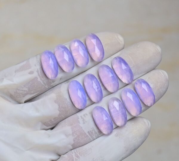 Natural Lavender Quartz Gemstone Rose Cut Oval Shape Cabochon High Quality Loose Gemstones For Jewelry Making 16x8 MM Size 12 Pcs V4203 - Image 2