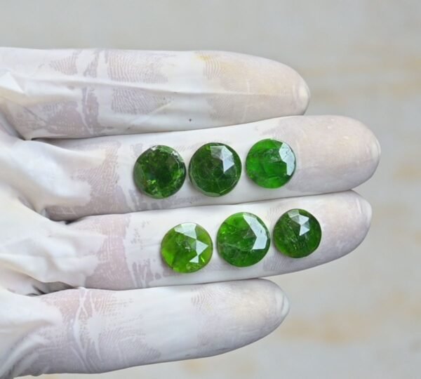 Natural Chrome Gemstone Rose Cut Round Shape Cabochon High Quality Loose Gemstones For Jewelry Making 11-12 MM Size 6 Pcs V4205