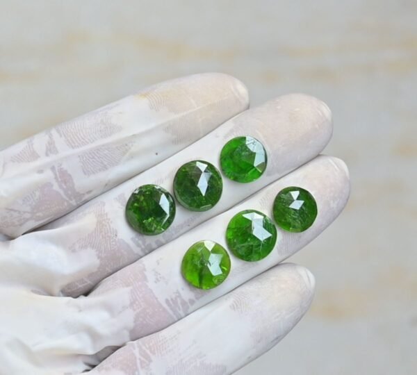 Natural Chrome Gemstone Rose Cut Round Shape Cabochon High Quality Loose Gemstones For Jewelry Making 11-12 MM Size 6 Pcs V4205 - Image 2