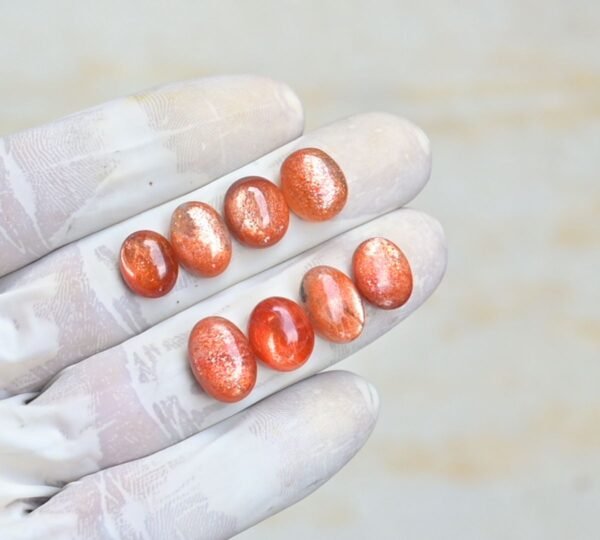 Natural Sunstone Gemstone Smooth Oval Shape Cabochon High Quality Loose Gemstones For Jewelry Making 11-14 MM Size 8 Pcs V4209 - Image 2