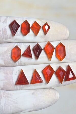 Natural Hessonite Garnet Gemstone Step Cut Mix Shape Cabochon High Quality Loose Gemstones For Jewelry Making 10-15 MM Size 14 Pcs V4212