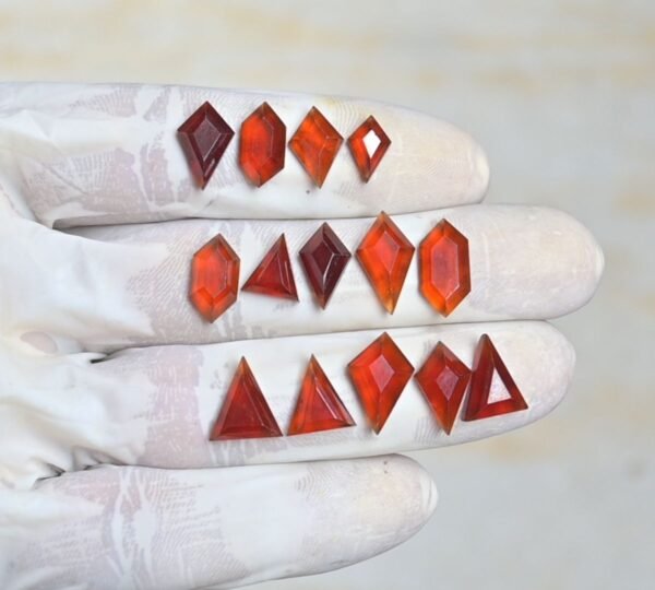 Natural Hessonite Garnet Gemstone Step Cut Mix Shape Cabochon High Quality Loose Gemstones For Jewelry Making 10-15 MM Size 14 Pcs V4212