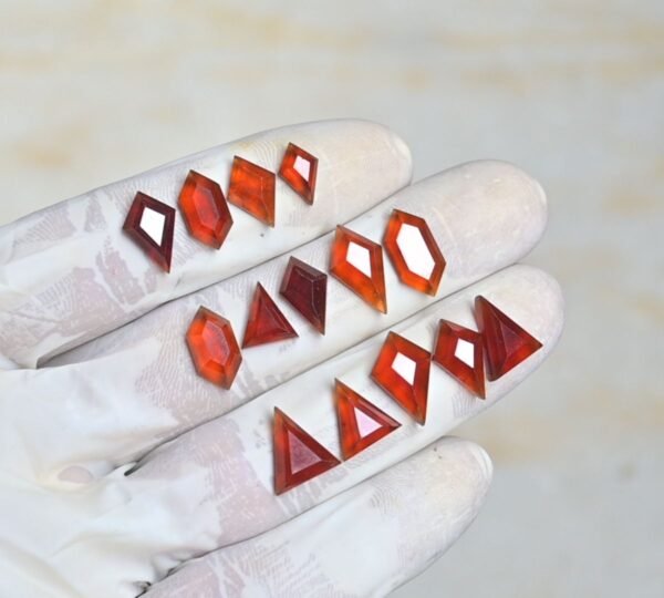 Natural Hessonite Garnet Gemstone Step Cut Mix Shape Cabochon High Quality Loose Gemstones For Jewelry Making 10-15 MM Size 14 Pcs V4212 - Image 2