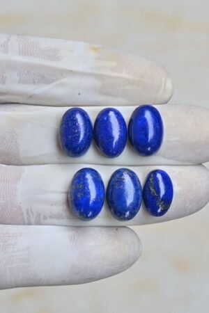 Natural Lapis Lazuli Gemstone Smooth Oval Shape Cabochon High Quality Loose Gemstones For Jewelry Making 13-15 MM Size 6 Pcs V4217