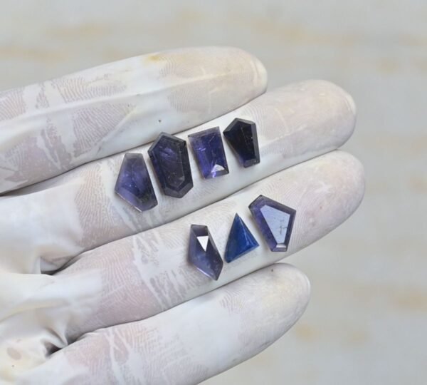 Natural Iolite Gemstone Step Cut Fancy Shape Cabochon High Quality Loose Gemstones For Jewelry Making 9-15 MM Size 7 Pcs V4221 - Image 2