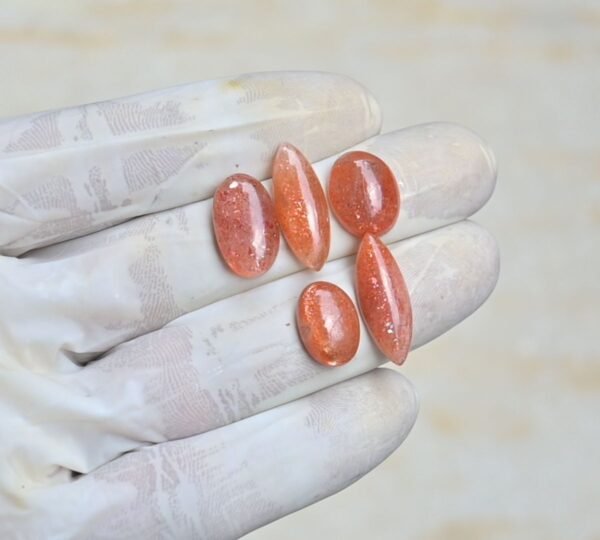 Natural Sunstone Gemstone Smooth Mix Shape Cabochon High Quality Loose Gemstones For Jewelry Making 14-22 MM Size 5 Pcs V4231 - Image 2
