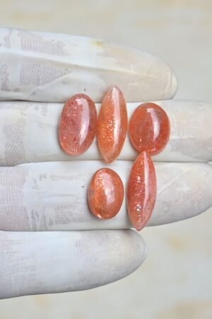 Natural Sunstone Gemstone Smooth Mix Shape Cabochon High Quality Loose Gemstones For Jewelry Making 14-22 MM Size 5 Pcs V4231