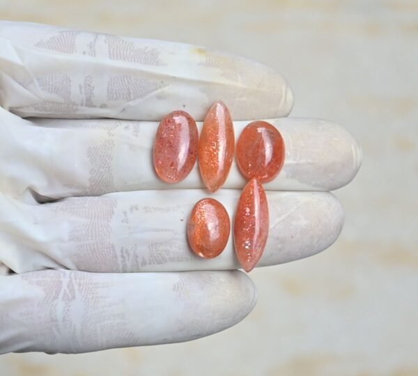 Natural Sunstone Gemstone Smooth Mix Shape Cabochon High Quality Loose Gemstones For Jewelry Making 14-22 MM Size 5 Pcs V4231