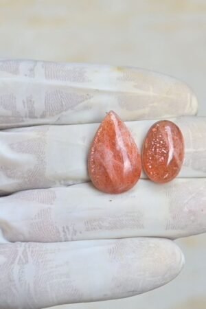 Natural Sunstone Gemstone Smooth Mix Shape Cabochon High Quality Loose Gemstones For Jewelry Making 18-24 MM Size 2 Pcs V4232
