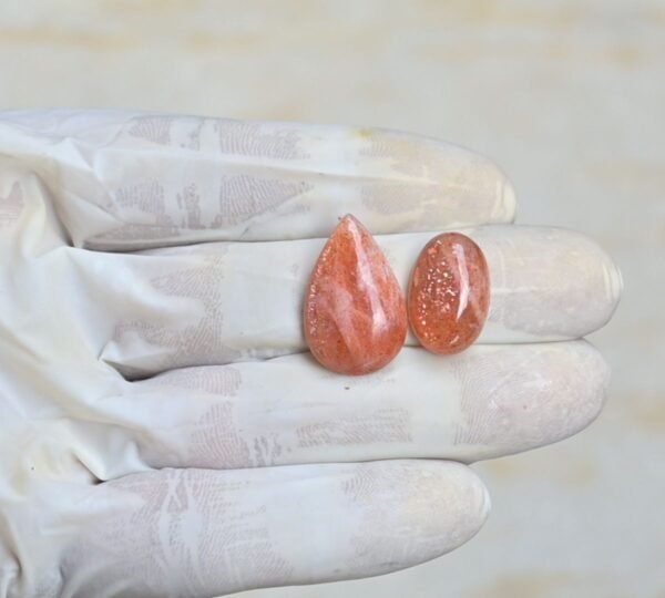 Natural Sunstone Gemstone Smooth Mix Shape Cabochon High Quality Loose Gemstones For Jewelry Making 18-24 MM Size 2 Pcs V4232