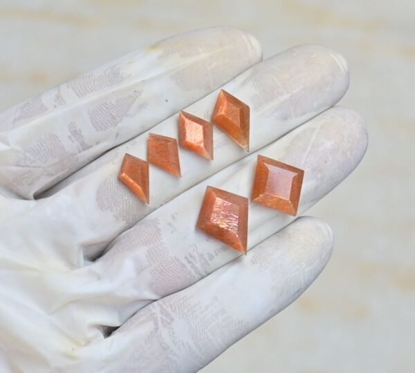 Natural Sunstone Gemstone Step Cut Fancy Shape Cabochon High Quality Loose Gemstones For Jewelry Making 13-18 MM Size 6 Pcs V4233 - Image 2
