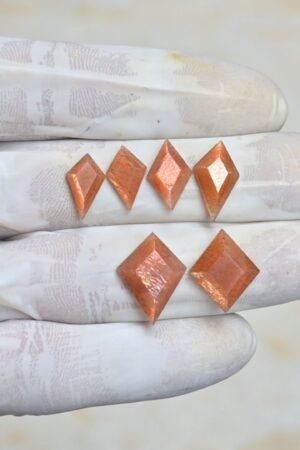 Natural Sunstone Gemstone Step Cut Fancy Shape Cabochon High Quality Loose Gemstones For Jewelry Making 13-18 MM Size 6 Pcs V4233
