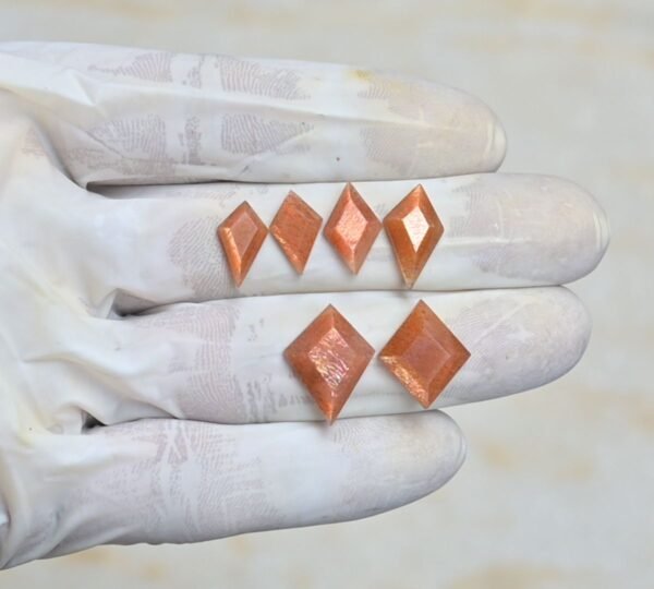 Natural Sunstone Gemstone Step Cut Fancy Shape Cabochon High Quality Loose Gemstones For Jewelry Making 13-18 MM Size 6 Pcs V4233