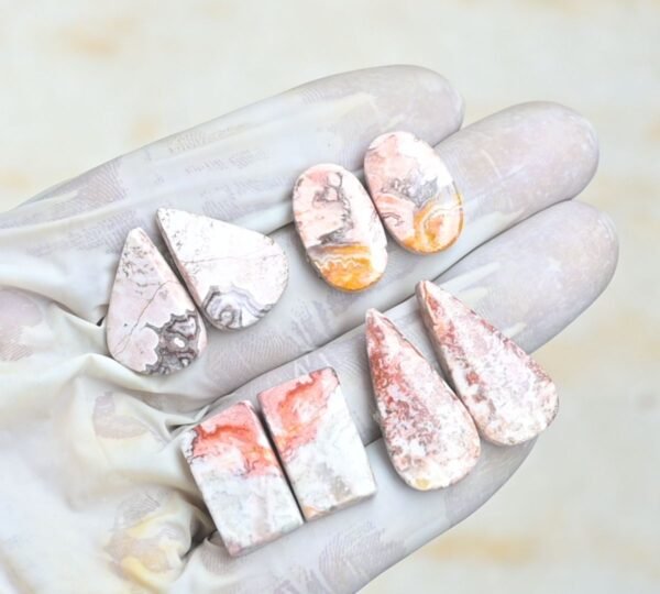 Natural Rosita Jasper Gemstone Smooth Mix Shape Cabochon High Quality Loose Gemstones For Jewelry Making 20-29 MM Size 4 Pair  V4236 - Image 2