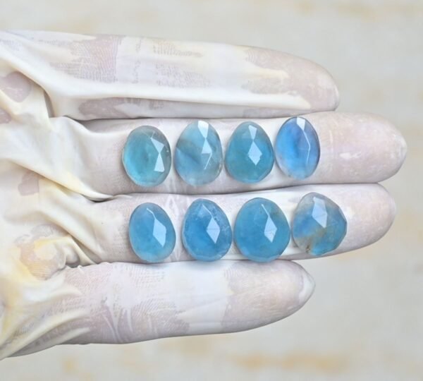Natural Fluorite Gemstone Rose Cut Fancy Shape Cabochon High Quality Loose Gemstones For Jewelry Making 14-15 MM Size 8 Pcs V4237