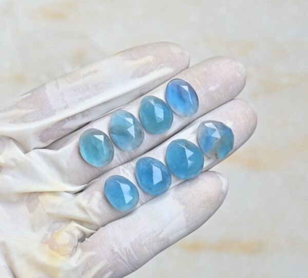 Natural Fluorite Gemstone Rose Cut Fancy Shape Cabochon High Quality Loose Gemstones For Jewelry Making 14-15 MM Size 8 Pcs V4237 - Image 2