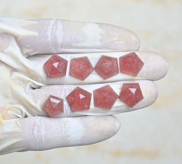 Natural Strawberry Quartz Gemstone Step Cut Fancy Shape Cabochon High Quality Loose Gemstones For Jewelry Making 12-14 MM Size 8 Pcs V4241