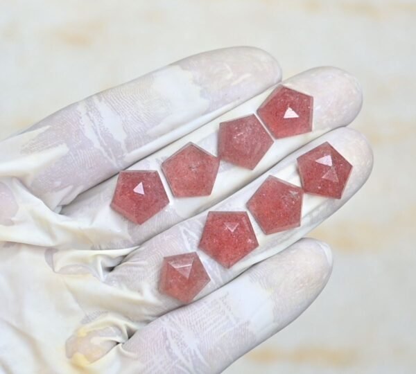Natural Strawberry Quartz Gemstone Step Cut Fancy Shape Cabochon High Quality Loose Gemstones For Jewelry Making 12-14 MM Size 8 Pcs V4241 - Image 2