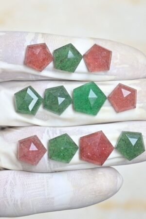 Natural Strawberry Quartz Gemstone Step Cut Fancy Shape Cabochon High Quality Loose Gemstones For Jewelry Making 12-14 MM Size 11 Pcs V4243
