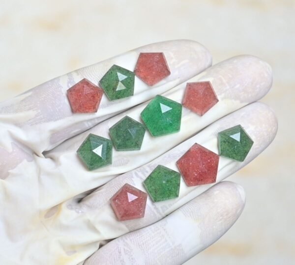 Natural Strawberry Quartz Gemstone Step Cut Fancy Shape Cabochon High Quality Loose Gemstones For Jewelry Making 12-14 MM Size 11 Pcs V4243 - Image 2