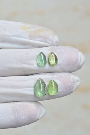 Natural Mint Kyanite Gemstone Smooth Pear Shape Cabochon High Quality Loose Gemstones For Jewelry Making 9-12 MM Size 4 Pcs V4253