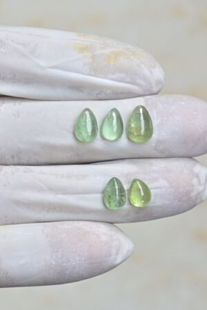 Natural Mint Kyanite Gemstone Smooth Pear Shape Cabochon High Quality Loose Gemstones For Jewelry Making 8-10 MM Size 5 Pcs V4254
