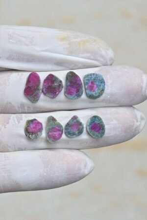 Natural Watermelon Tourmaline Gemstone Smooth Rough Fancy Shape Cabochon High Quality Loose Gemstones For Jewelry Making 9-13 MM Size 8 Pcs V4257
