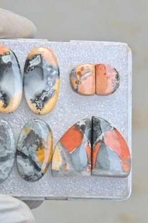 Natural Maligano Jasper Gemstone Smooth Mix Shape Cabochon High Quality Loose Gemstones For Jewelry Making 13-26 MM Size 4 Pair V4261