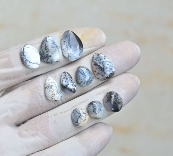 Natural Dendrite Opal Gemstone Smooth Fancy Shape Cabochon High Quality Loose Gemstones For Jewelry Making 11-17 MM Size 10 Pcs V4262 - Image 2