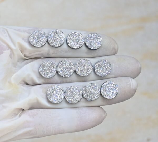 Natural Titanium Druzy Gemstone Smooth Round Shape Cabochon High Quality Loose Gemstones For Jewelry Making 12 MM Size 12 Pcs V4113